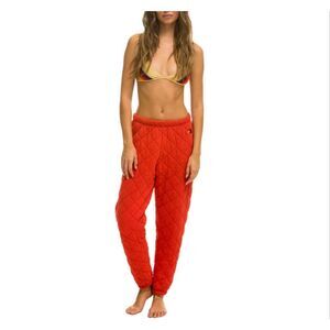 Aviator Nation Quilted Red Sweatpants Joggers Large